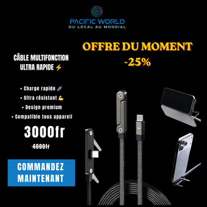 Câble USB-C avec support invisible