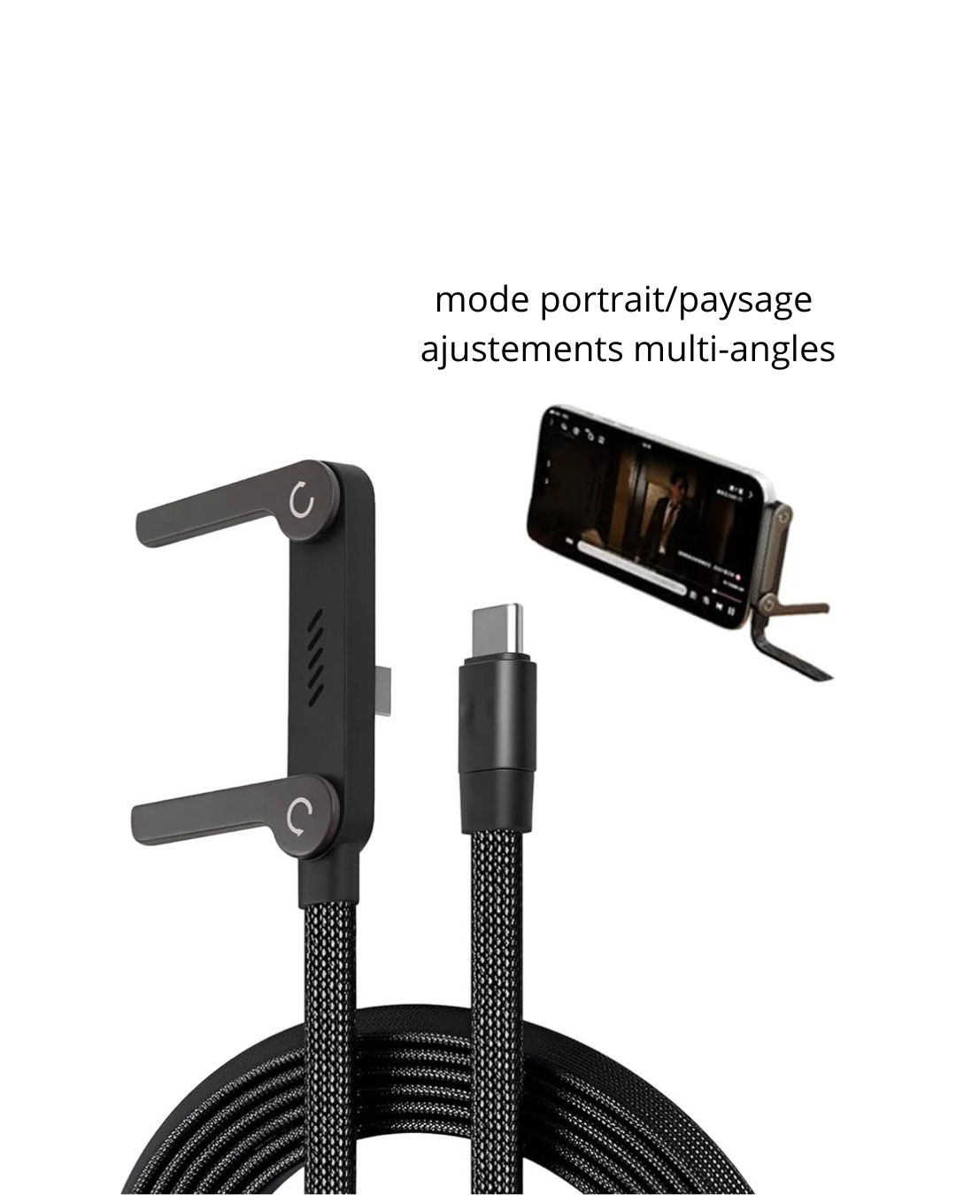 Câble USB-C avec support invisible