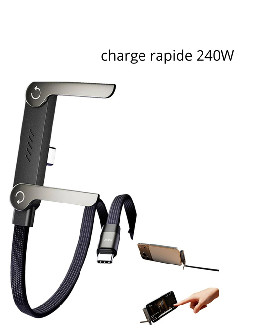 Câble USB-C avec support invisible